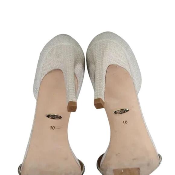 Badgley Mischka Shoes Womens 10 Pump Heels Formal Evening Ankle Strap Rhinestone - Picture 5 of 15